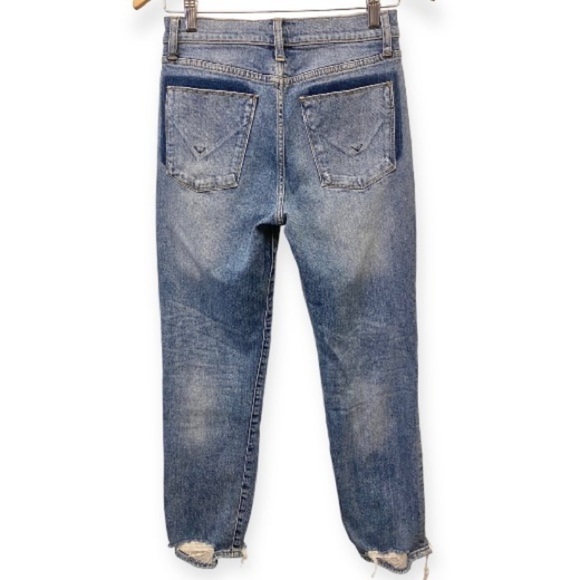 Hudson 26 (US 2) Zoeey High Rise Straight Crop Stretch Distressed Womens Jeans - Picture 3 of 14